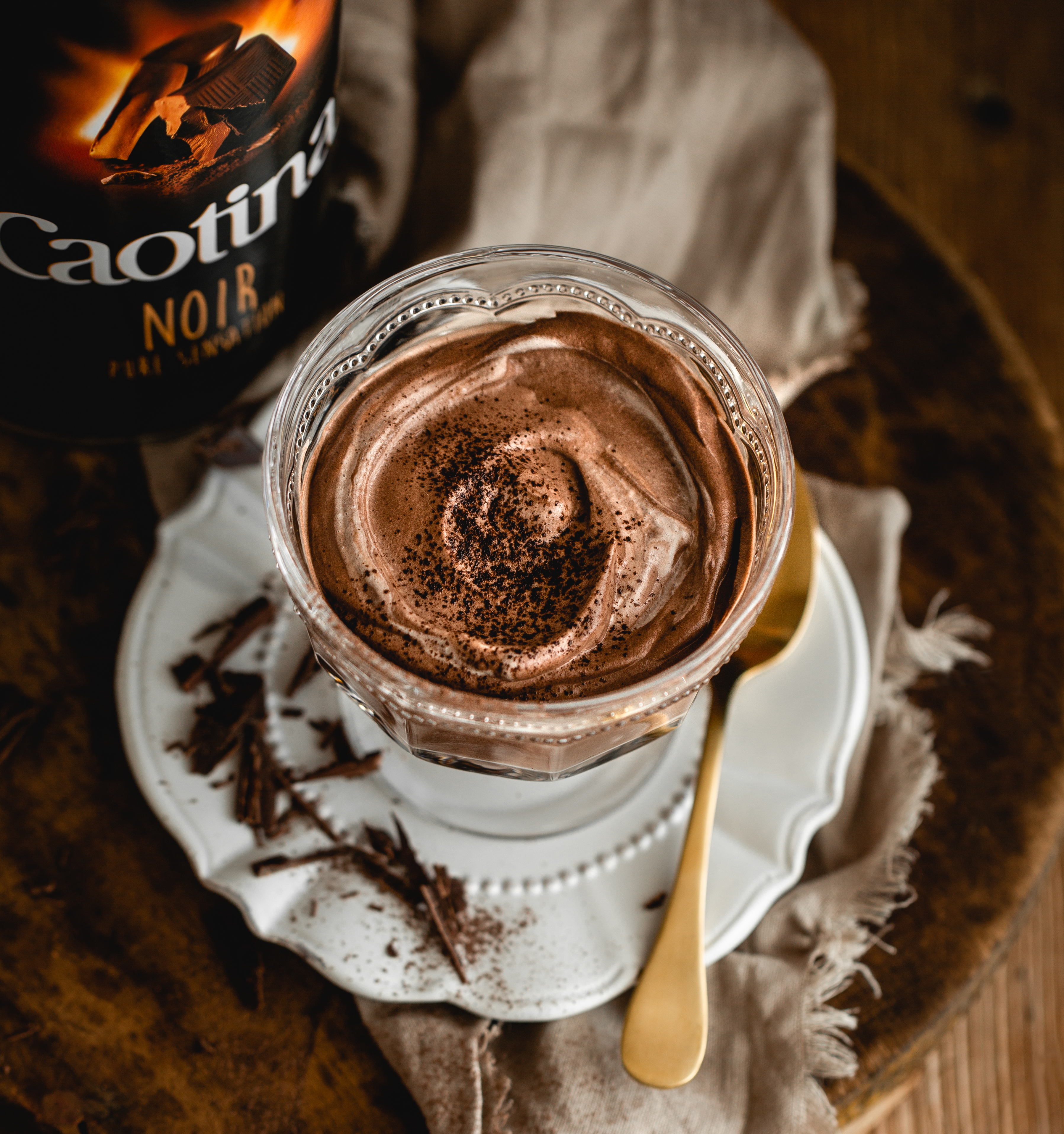 Mousse au chocolat végane avec Caotina