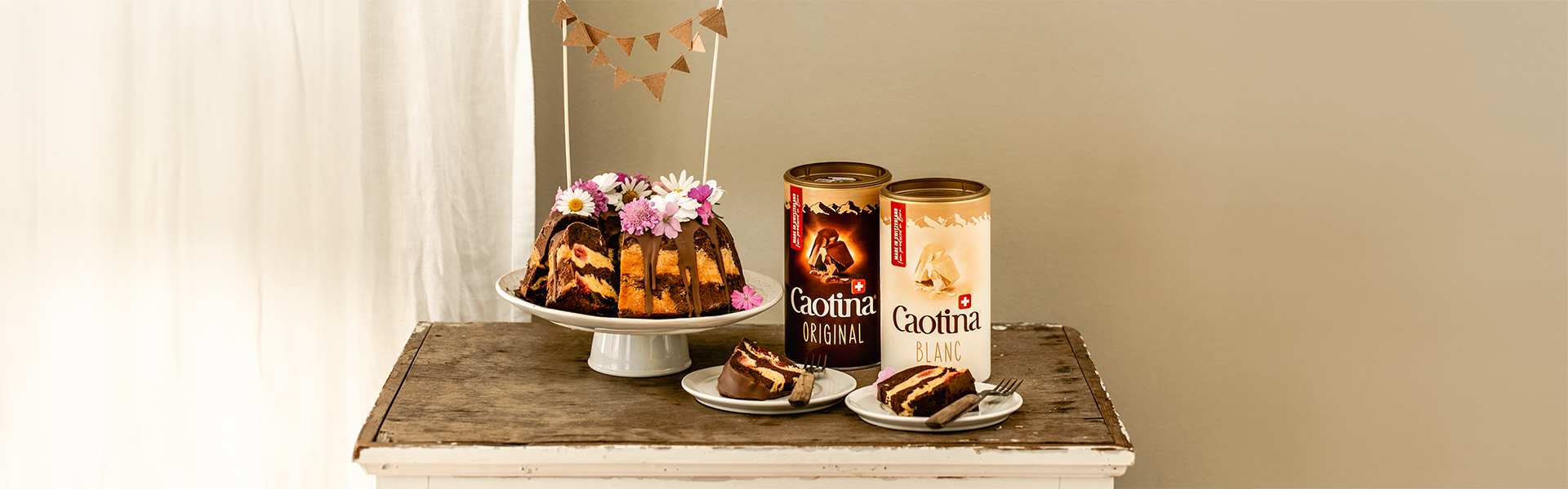 Gâteau marbré Caotina aux framboises