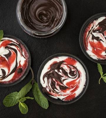 Erdbeer-Glace Caotina Crème Chocolat